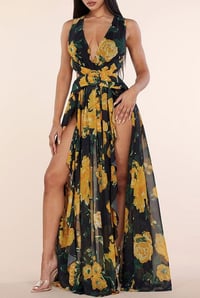 Image 2 of SLEEVELESS V NECK FLORAL MAXI DRESS