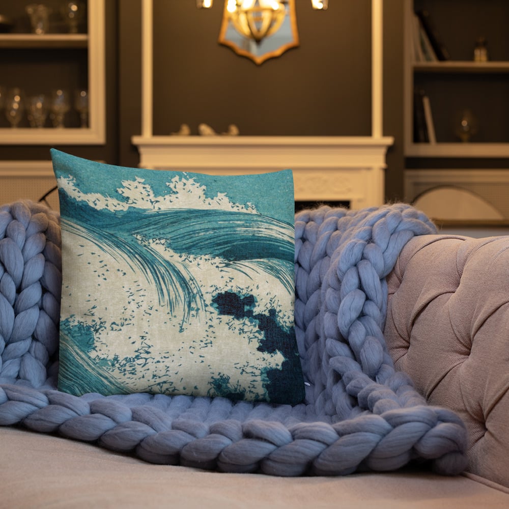 Wave - B - Hatō zu - Uehara, Konen - Premium Cushion / Pillow