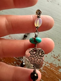 Image 4 of faceted gemstone and sterling silver medallion bracelet