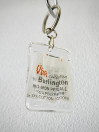 Image 5 of vintage linen hangtag label Vera Neumann Burlington sheet made in USA courtneycourtney keychain 