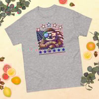 Image 6 of Retro American Sloth Flag Stars Unisex T-shirt