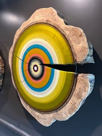 Image 1 of Giant green gold Tree ring painting