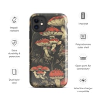 Image 2 of Dark Cottagecore Goth Inspired Vibrant Mushroom Tough Case for iPhone®