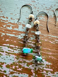 Image 9 of turquoise nugget and iolite dangle earrings