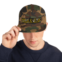 Image 2 of Snapback Hat - SKULSNEKS - Camo/Gold