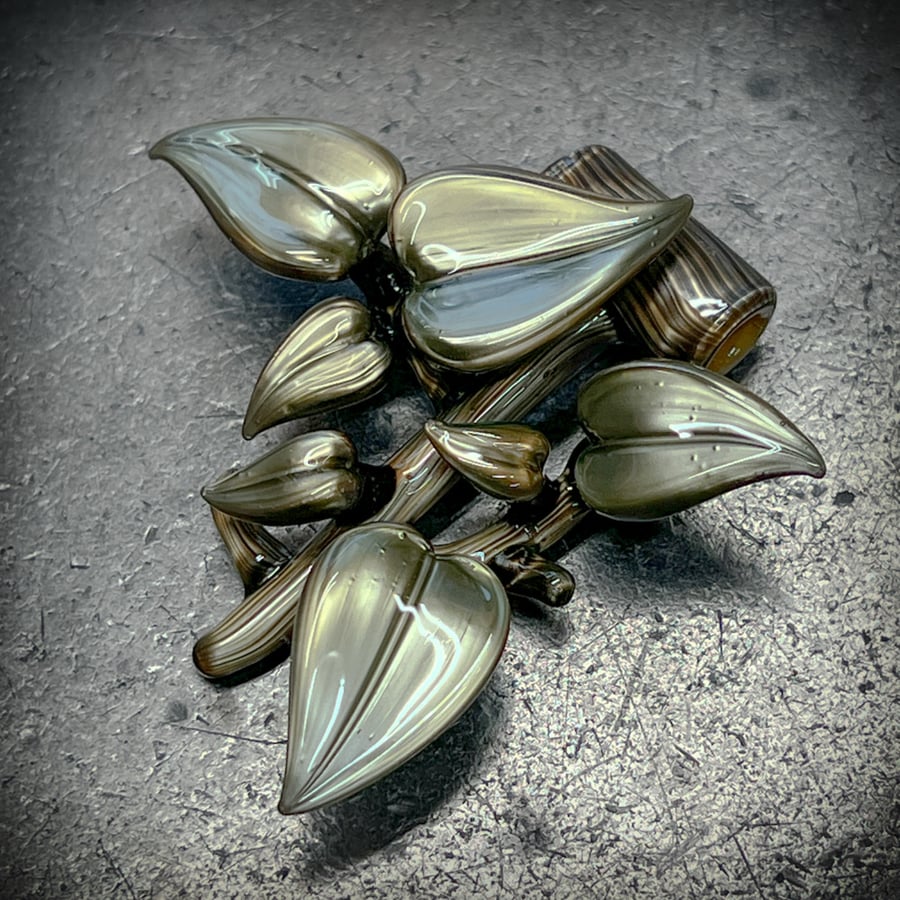 Image of Metallic Leaf Branch Pendant