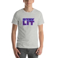 Image 4 of STAY LIT PURPLE/PINK/BLUE Short-Sleeve Unisex T-Shirt