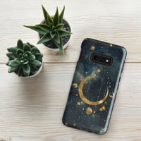 Image 4 of Blue and Gold Celestial Moons Design Tough Case for Samsung®