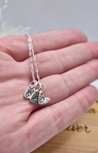 Image 2 of Hand Stamped Hearts Charm Necklace