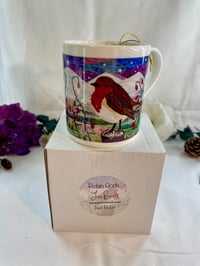 Image 1 of Robin Christmas China Mugs