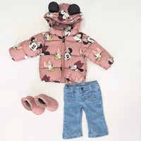 Image 1 of Infant Girls Minnie Mouse Patterned Puffer Jacket