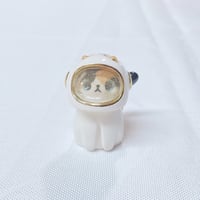 Image 1 of Calico Cat With Astronaut Helmet Ceramic Figurine