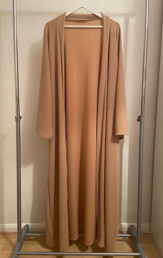 Image of HAAYA OPEN | Nude Shimmer Jersey Abaya