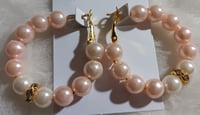 Image 1 of Silver Plated Hoop Earrings (pink)