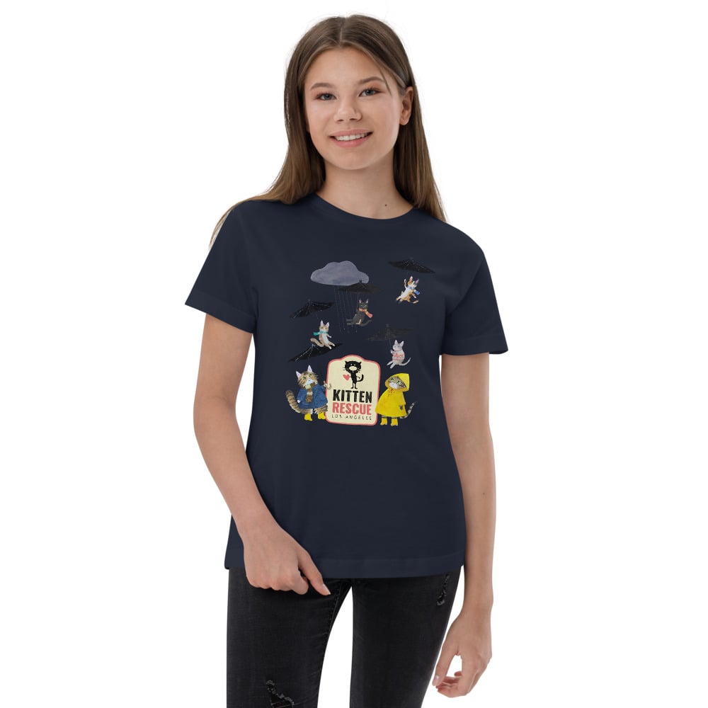 Image of "Its Raining Kittens" Youth jersey t-shirt