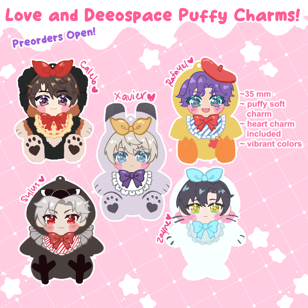 Image of Love and Deepspace Chibi Animal Puffy Charms and Stickers