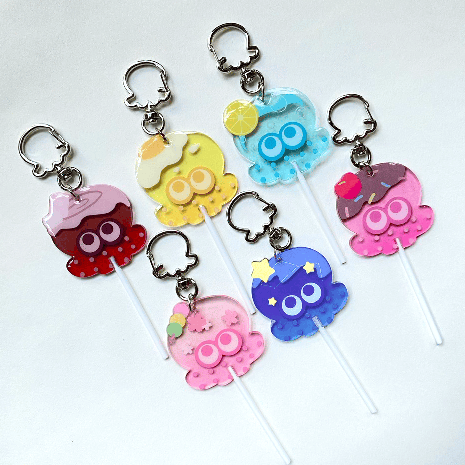 Image of Octo clear lollipop charms - Splatoon 3