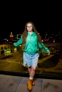 Image 5 of Green “What Is Love” Colheart Camo Zipper Jacket