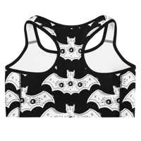 Image 1 of Black and White 3 Eyed Bats Sports bra