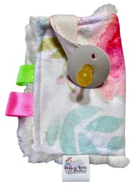 Image 4 of Pastel Floral Minky Lovey -Pacifier or Toy Snap