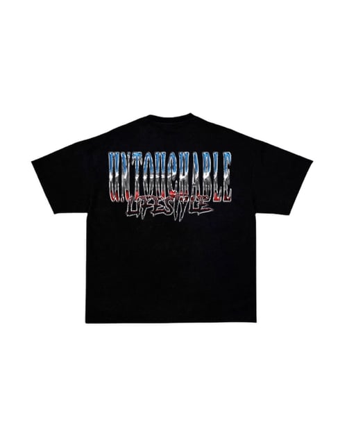 Image of Untouchable Split  Tee BLUE / BLACK