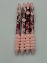 Image 2 of Pink Heart Rose Click Gel Pens Set