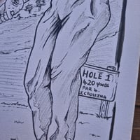 Image 5 of Hunter s thompson golf hand painted canvas