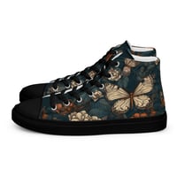 Image 1 of Cottagecore Butterflies and Botanical Plants Women’s high top canvas shoes