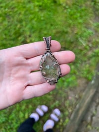 Image 4 of Prehnite Wrapped in Antiqued Coppper