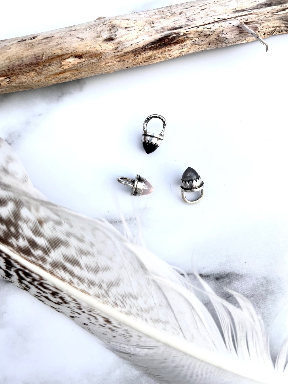 Bullet Point Sterling Silver Gemstone Charm