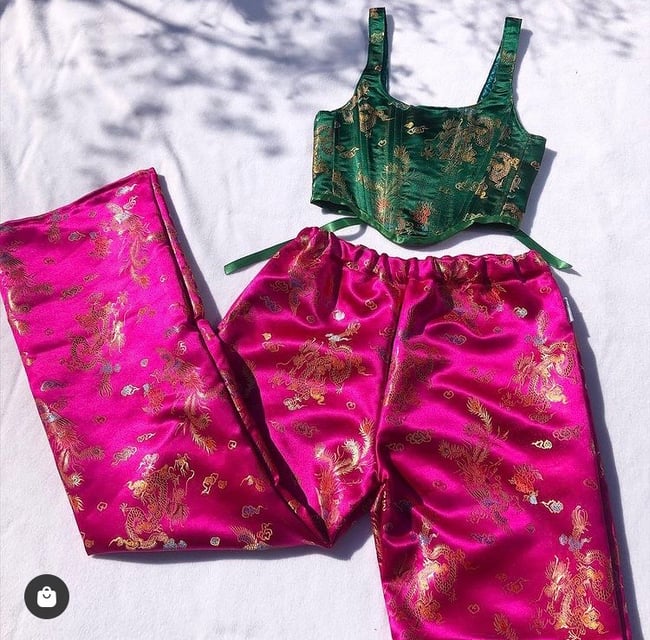 Multiple colours* Chinese dragon brocade trousers