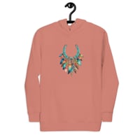 Image 17 of Unisex Hoodie, Feathers and Turquoise Horseshoe Hoodie, Western