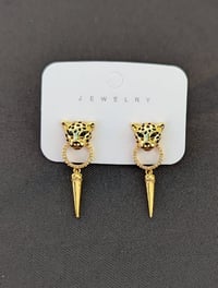 Image 1 of Gold Leopard Earrings 