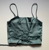 Blue satin crop top