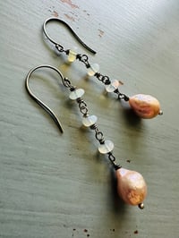 Image 10 of baroque pearl and opal earrings