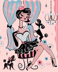 Image 1 of Fru Fru Sitting Pretty on Pink Full Size Diamond Painting by Miss Fluff
