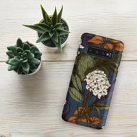 Image 3 of Art Nouveau Inspired Blue, Orange and White Boho Hippie Floral Sketch Tough case for Samsung®