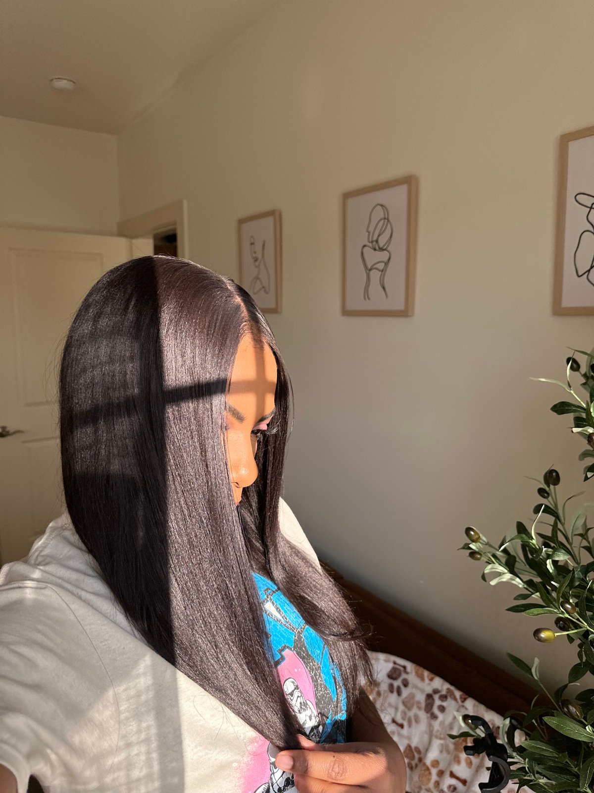 20 inch 13x6 YAKI STRAIGHT wig with KINKY BACK BABY HAIRS The