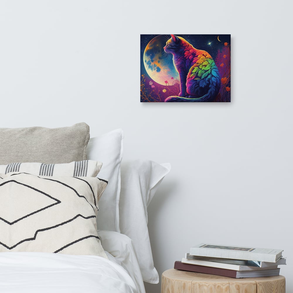 Image of The Moonlight Cat Canvas
