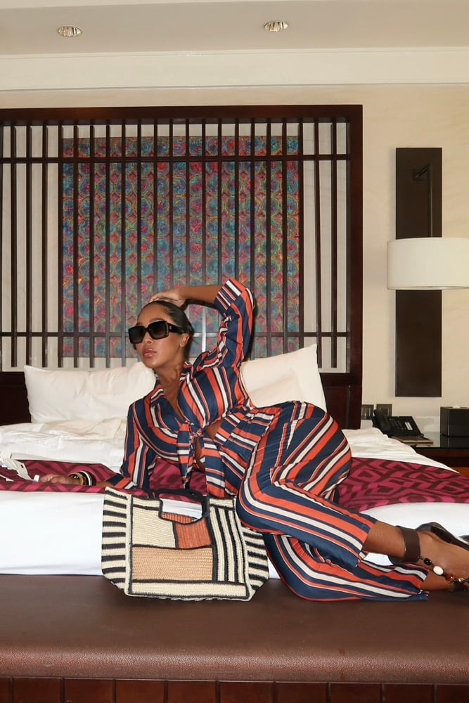 Image of STRIPED TRIBAL JUMPSUIT & BIKINI (US 10) 