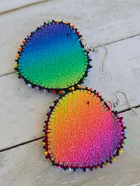 Image 3 of Black Rainbow Pride earrings 