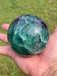 Image 7 of Rainbow Fluorite Crystal sphere #1809