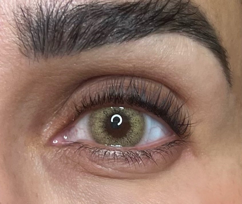 sea green contacts on dark brown eyes