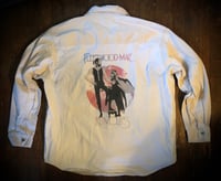 Upcycled “Fleetwood Mac/Rumors” t-shirt Denim