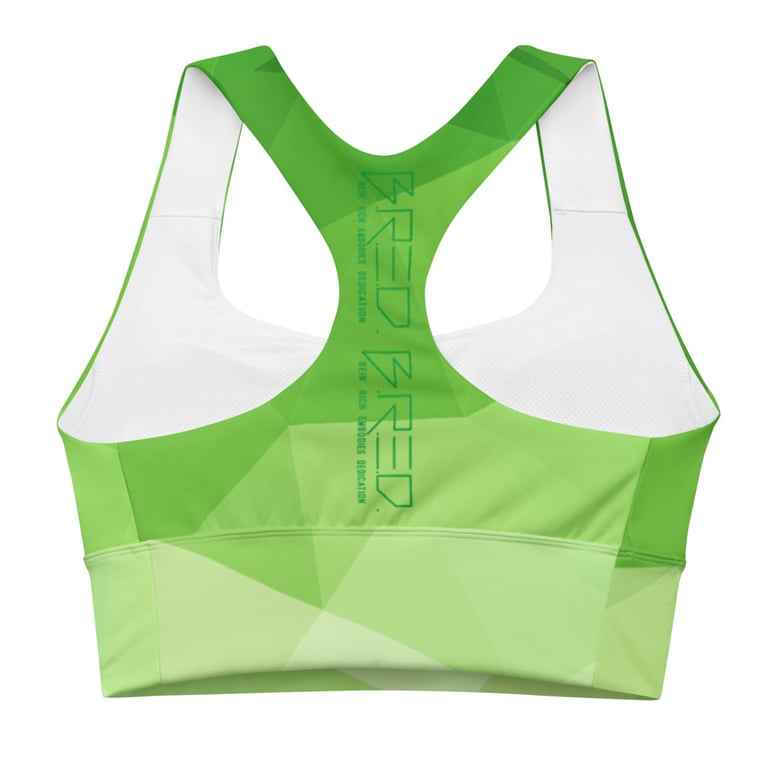 green block bred wLongline sports bra