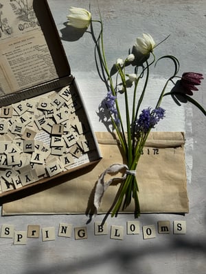 Image of Box of vintage letter tiles