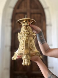 Image 2 of Très grand pique cierge d’église en bronze massif, début 1900