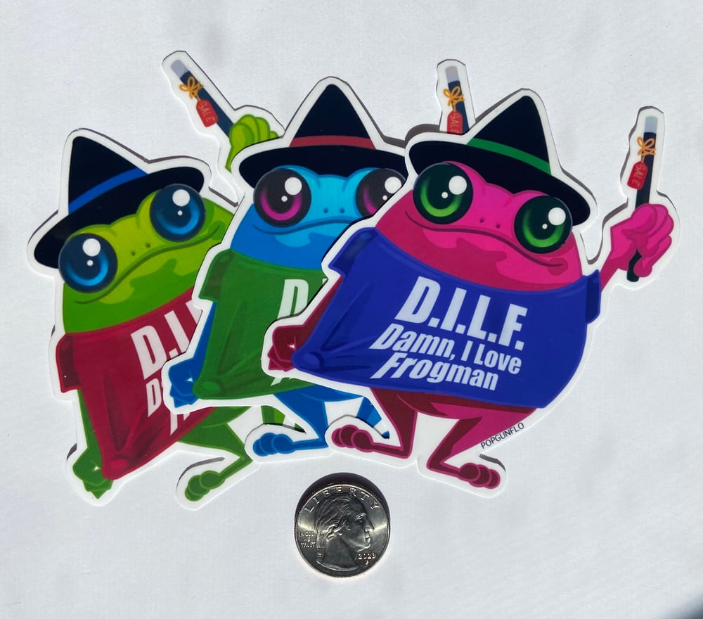 DILF Frogman Vinyl Sticker