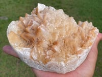 Image 12 of Orange Pyramid Calcite With Druzy Calcite Dusting UV Specimen #1073