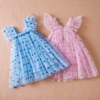 Image 1 of Glitter Heart Fairy Style Winged Dress Blue/Pink her